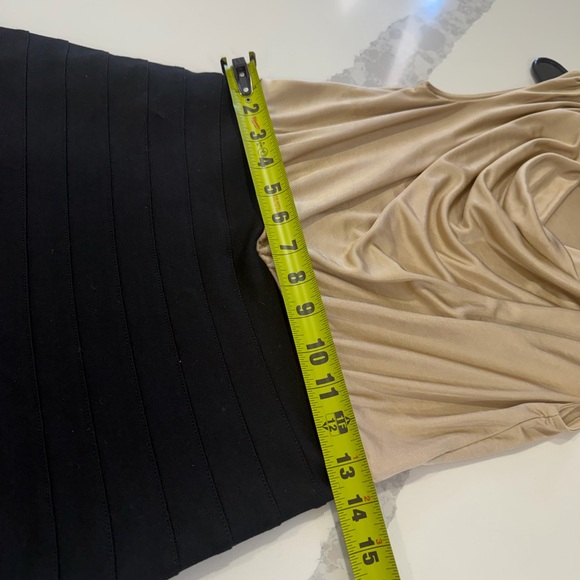 Express Cream and Black Cowl Neck Midi Dress - Picture 8 of 8